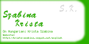 szabina krista business card